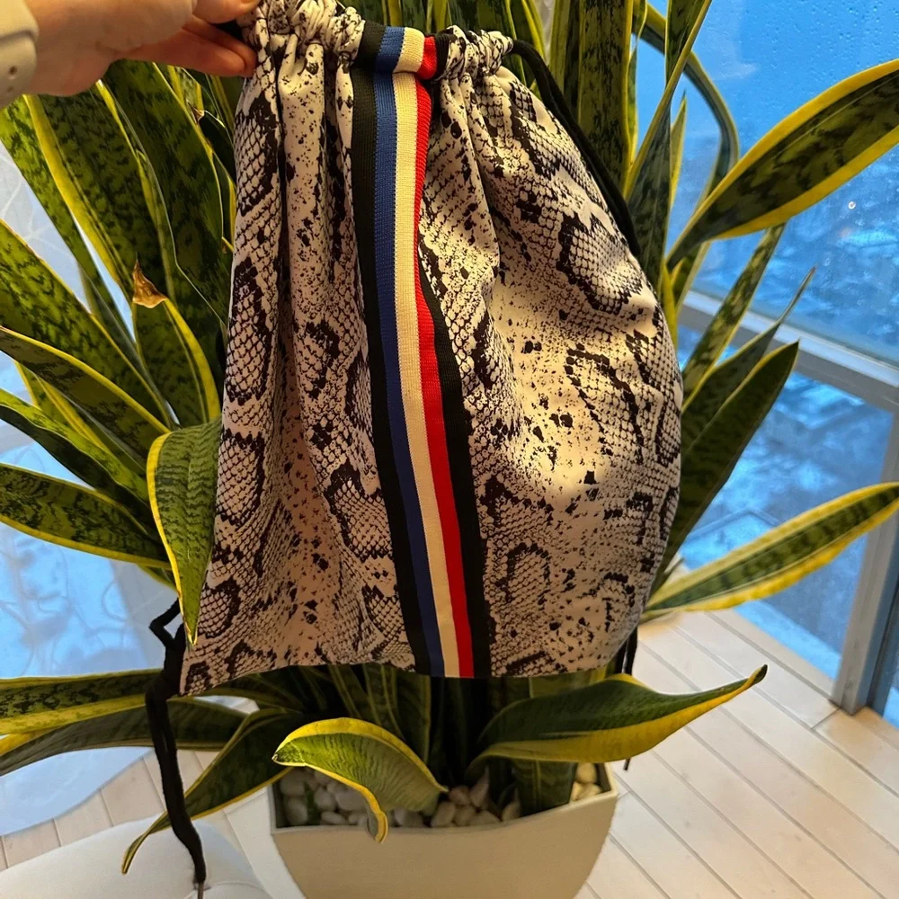 Python Print Drawstring Backpack Shoulder Bag Red White Blue Neiman Marcus
